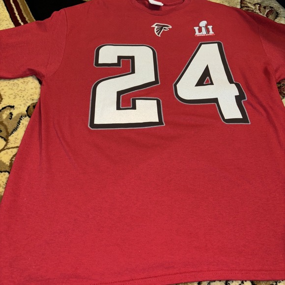 Nike Nfl Atlanta Falcons Devonta Freeman #24 Red Super Bowl Tee Sz XL * Read* - Picture 11 of 13
